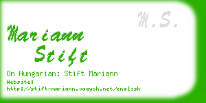 mariann stift business card